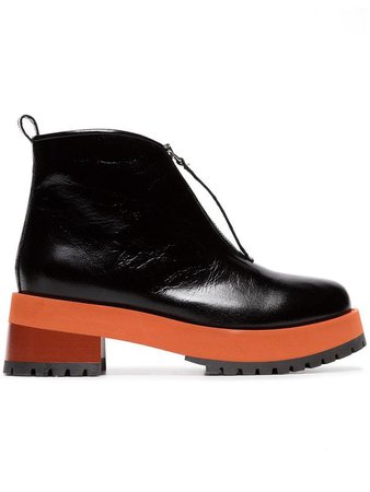 Marni black 65 zip leather ankle boots $1,090 - Buy Online AW19 - Quick Shipping, Price