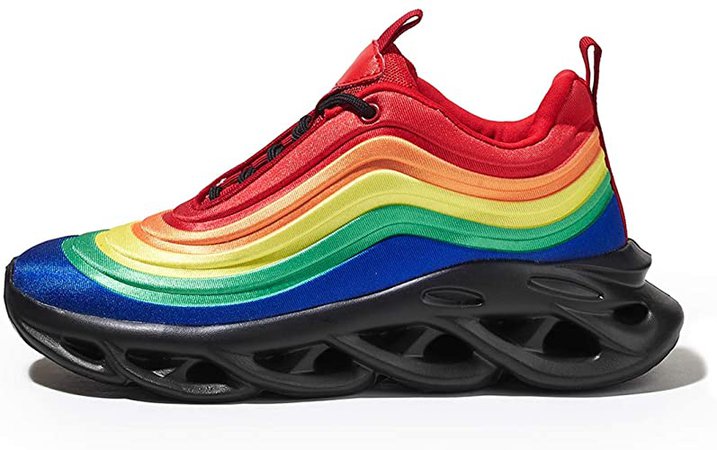 Amazon.com | LUCKY STEP Women's Tie Dye Platform Fashion Sneaker Chunky Rainbow Lace up Light Weight Running Walking Shoes | Walking