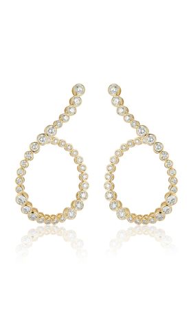 18k Yellow Gold Grand Halo Hoop Earrings By Ondyn | Moda Operandi