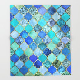 cobalt-blue-aqua-gold-decorative-moroccan-tile-pattern-throw-blankets.jpg (264×264)