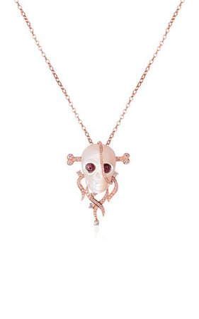 18k Pink Gold Dance With The Skull Necklace By Mimia Leblanc | Moda Operandi