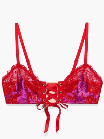 Lace'd Up Bralette in Multi & Pink & Red | SAVAGE X FENTY