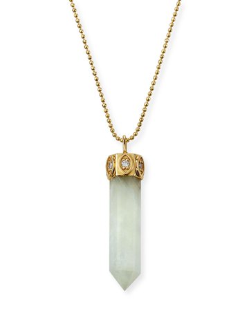 Sydney Evan Rainbow Moonstone Crystal Pendant Necklace with Diamonds