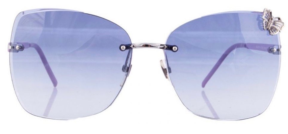Gucci Flora “Butterfly” Rimless Sunglasses