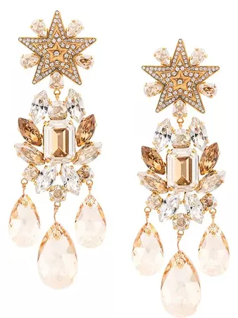 Dolce & Gabbana star embellished raindrop earrings £1,684 - Shop Online - Fast Global Shipping, Price