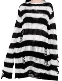 Ripped Striped Sweater