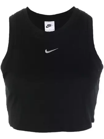 Nike logo-embroidered Ribbed Cop Top - Farfetch