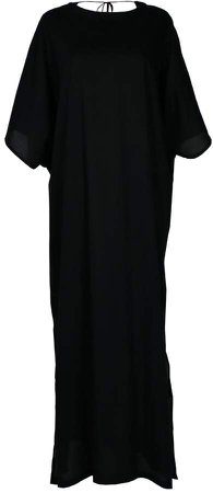 Maraina London Mirage Austria Black Maxi Beach Dress With Handmade Embroidery