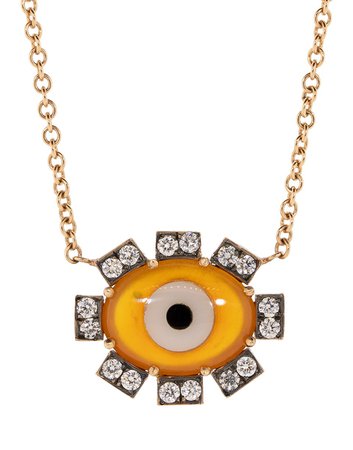 Orange Agate Evil Eye Necklace | Marissa Collections