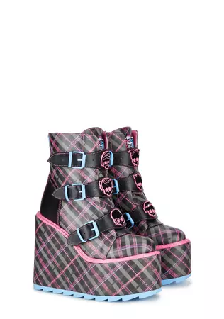 YRU Monster High Platform Boots - Multi – Dolls Kill