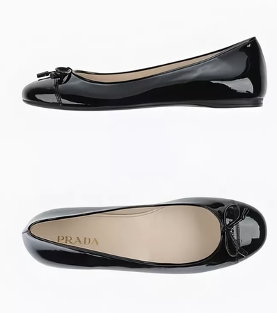 Prada black shoes leather