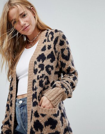 Hollister Leopard Print Knit Cardigan | ASOS