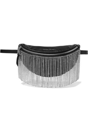 Miu Miu | London Night crystal-embellished matelassé leather belt bag | NET-A-PORTER.COM