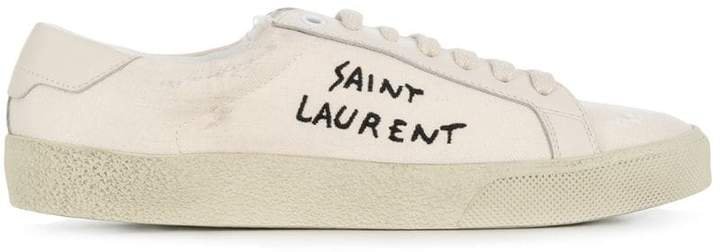 SL/06 worn-look embroidered sneakers