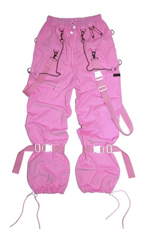 Pink Cargo Pant with Buckles