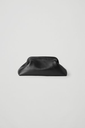 LARGE LEATHER CLUTCH BAG - Black - Bags - COS GB