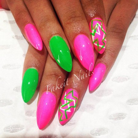 pink and green nails - Google Search
