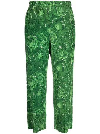 Nº21 leaf-print Cropped Trousers - Farfetch