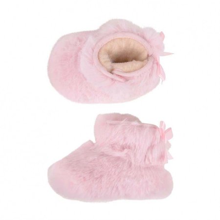 UGG Baby Girls Pink Jesse Bow II Fluff Booties - Baby Designer Shoes - Designer Baby Clothes