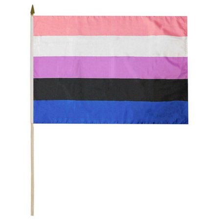 Genderfluid Pride 100D 12x18 12"x18" Stick Flag 30" Wood Staff - Walmart.com - Walmart.com