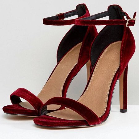 ASOS Velvet burgundy strappy heels