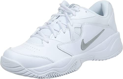 Amazon.com | Nike Women's Court Lite 2 Tennis Shoe, White/Metallic Silver-White, 12 Regular US | Athletic