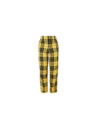 yellow plaid trousers pants