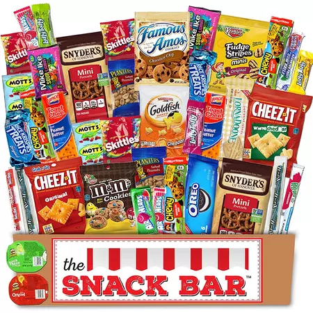 The Snack Bar - Snack Care Package (40 count) - Variety Assortment with American Candy, Fruit Snacks, Gift Snack Box for Lunches, Office, College Students, Road Trips, Holiday Gifts - Walmart.com