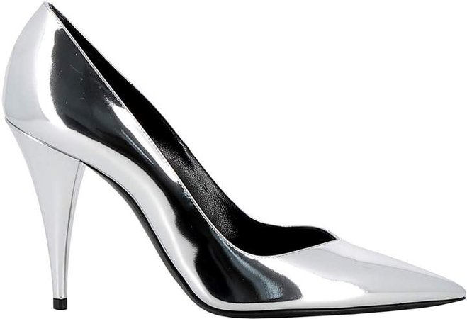 Silver Leather Pumps