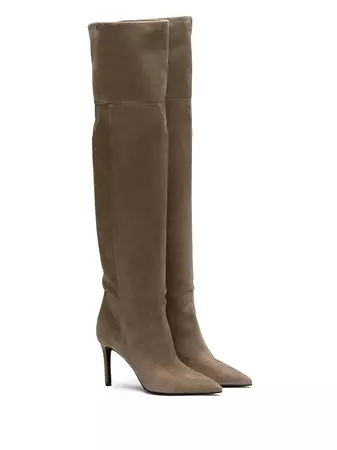 Prada Pointed Toe thigh-length Boots - Farfetch