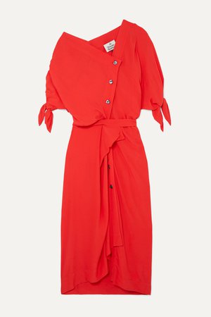 Red Thaw asymmetric draped crepe midi dress | Vivienne Westwood | NET-A-PORTER
