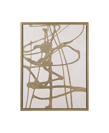 Martha Stewart Collection Martha Stewart Study in Gold White Framed Canvas with Gold Foil & Reviews - All Wall Décor - Home Decor - Macy's