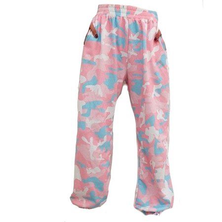 pink white blue camo sweatpants pants