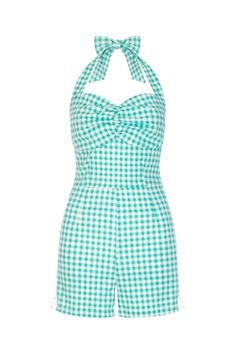 Vintage Rompers and Retro Playsuits Collectif Mainline Kimmy Gingham Playsuit