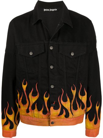 *clipped by @luci-her* Palm Angels Flames Denim Jacket Ss20 | Farfetch.Com