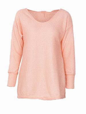 Pink V Neck Chunky Knit Oversized Sweater – chiclookcloset