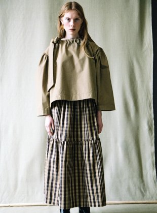 BARCO BLOUSE. Khaki by Cawley / Tops / Blouses | Young British Designers