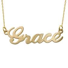 gold name necklace grace - Google Search