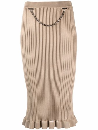 Givenchy ribbed chain-trim pencil skirt - FARFETCH