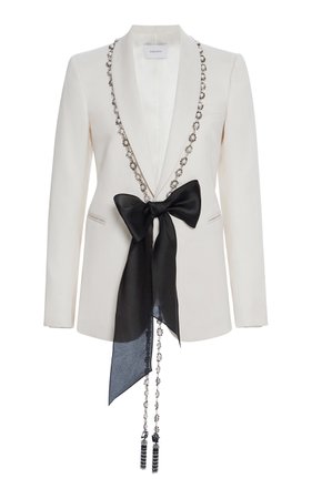 Pearl Embroidered Suit Jacket by Marchesa