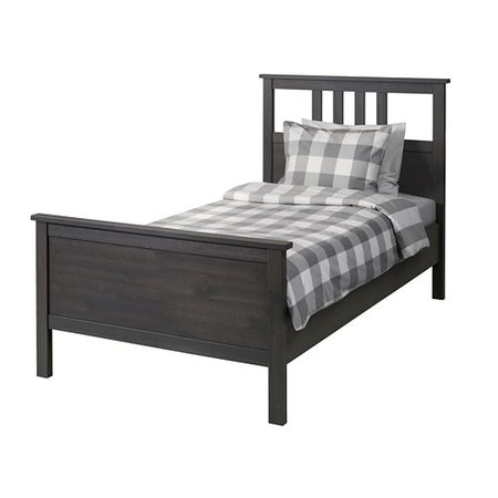 HEMNES Bed frame - dark gray stained - IKEA