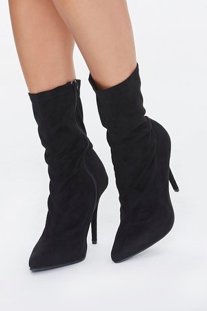 Faux Suede Stiletto Booties