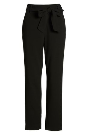 Halogen® Tie Waist Twill Pants (Regular & Petite) black