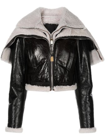 Givenchy cropped layered shearling coat