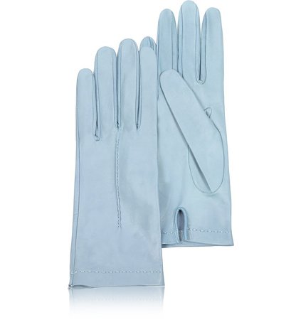 Forzieri Women's Sky Blue Unlined Italian Leather Gloves S | 6 1/2" | 16,5 cm at FORZIERI