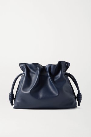 Navy Flamenco leather clutch | Loewe | NET-A-PORTER