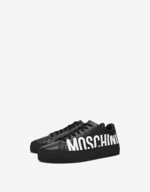 Leather sneakers with logo - Sneakers - Shoes - Men - Moschino | Moschino Shop Online
