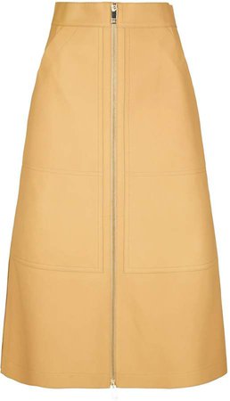 Lamb Leather Midi Skirt