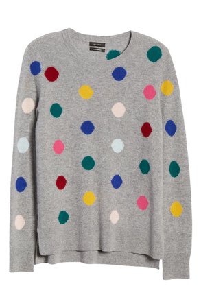 Halogen® Multicolor Dot Pattern Cashmere Sweater | Nordstrom