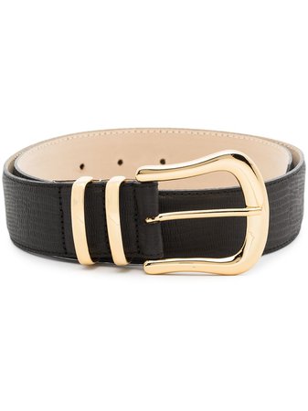 Black & Brown lizard-pattern Buckle Leather Belt - Farfetch